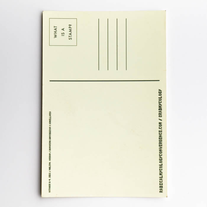 Beige postcard with text on a white background