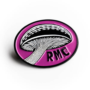 Mushroom-shaped logo with 'RMC' on a pink background