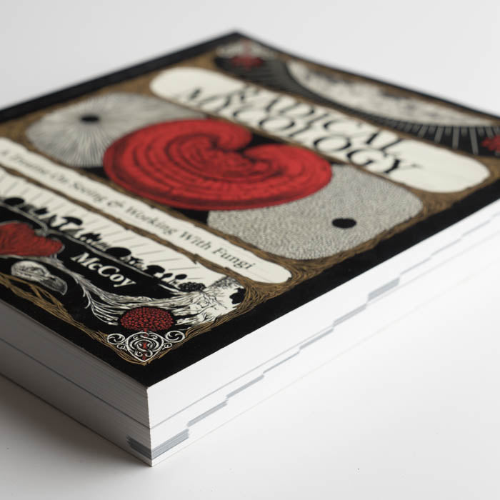 Book titled 'Radical Mycology' with decorative cover design on a white background