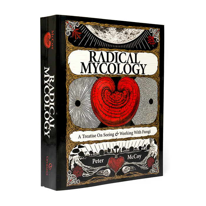 Book titled 'Radical Mycology' with decorative cover design on a white background