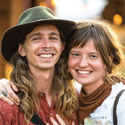 Smiling yound couple