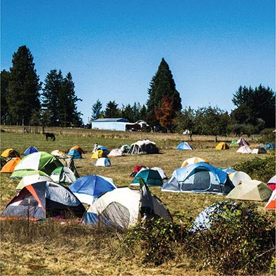 Tents in a field