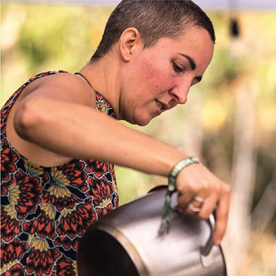 Teacher pouring tea
